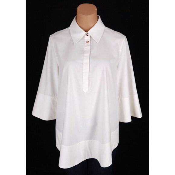 Kit and Ace 1/2 Button Wide Fit Pullover Tunic Size 4 Womens Off-White - Picture 1 of 9